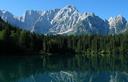 01-Il Mangart riflesso nel lago inferiore di Fusine