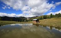 Sella Palacia e Lagusel dalla valle di San Nicolò