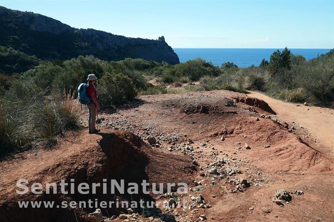 03-Terre rossastre nella discesa a Cala Bianca