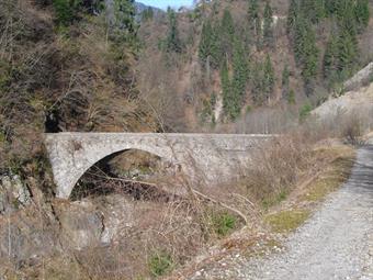 Dopo un'ampia curva a destra, notiamo un caratteristico ponte ad arco, accesso pedonale ad alcuni stavoli ubicati sulla sponda opposta.<br /><br />