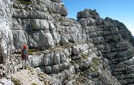 Sentiero alpinistico Ceria Merlone dai piani del Montasio