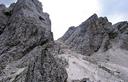 03-La forcella Alta di Riobianco e la Cima di Alta di Riobianco dal bivacco CAI Gorizia